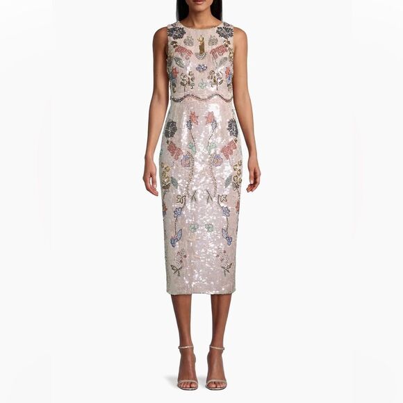 NWT Mac Duggal Sleeveless Beaded Novelty Sequin Dress Style 93535 Size‎ 12